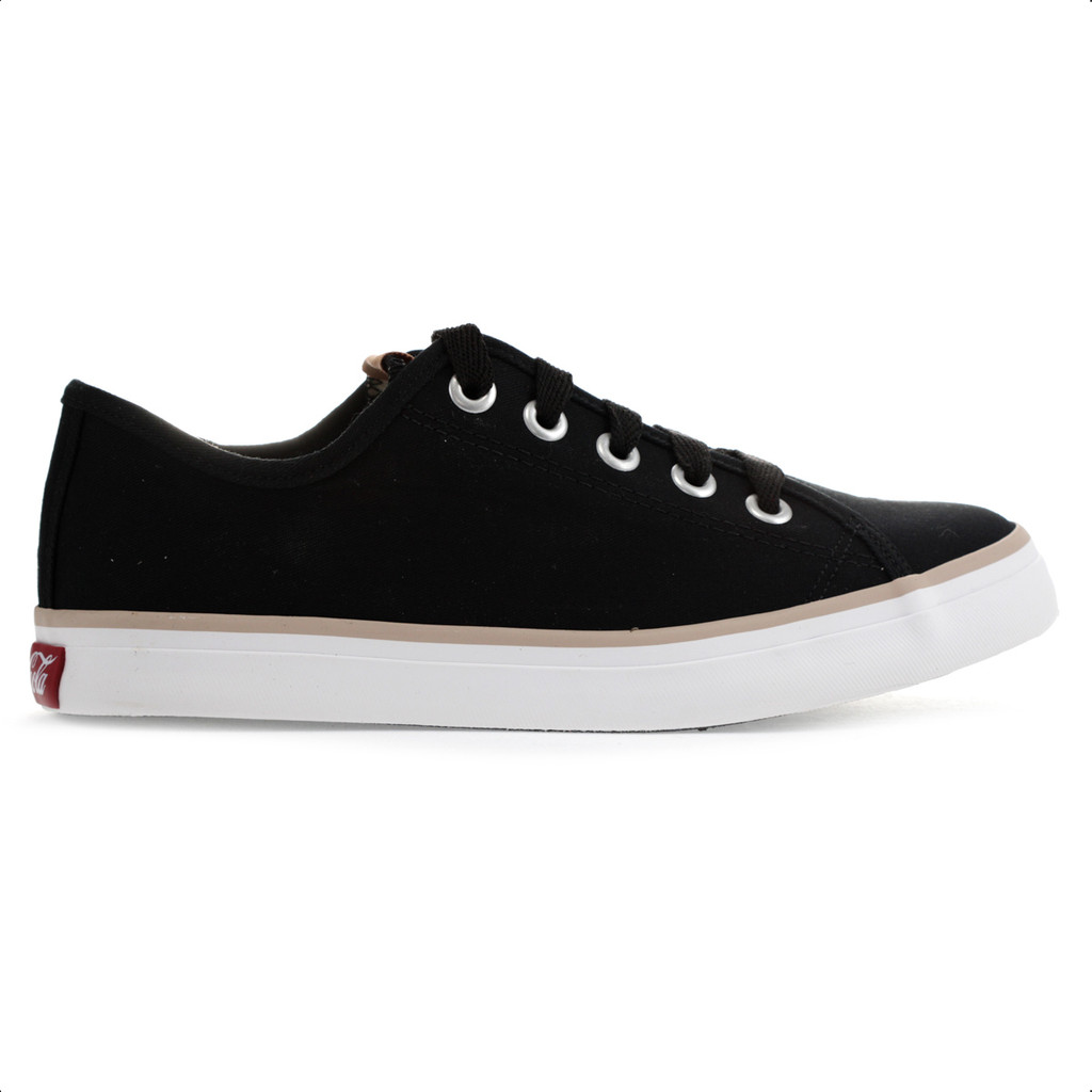 Tênis Coca Cola Stream Canvas Preto - Feminino