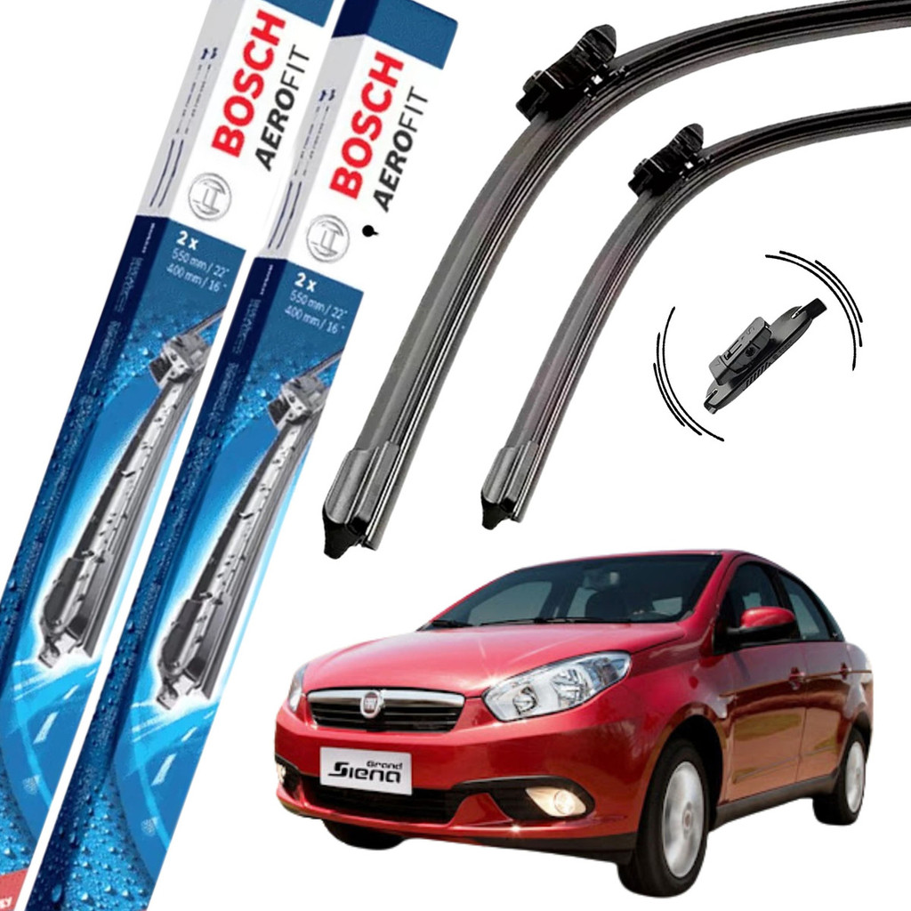 Jogo Palheta Original Bosch Aerofit Dianteira Grand Siena C3 Picasso Palio 2012 2013 2014 2015 2016 2017 2018 2019 2020