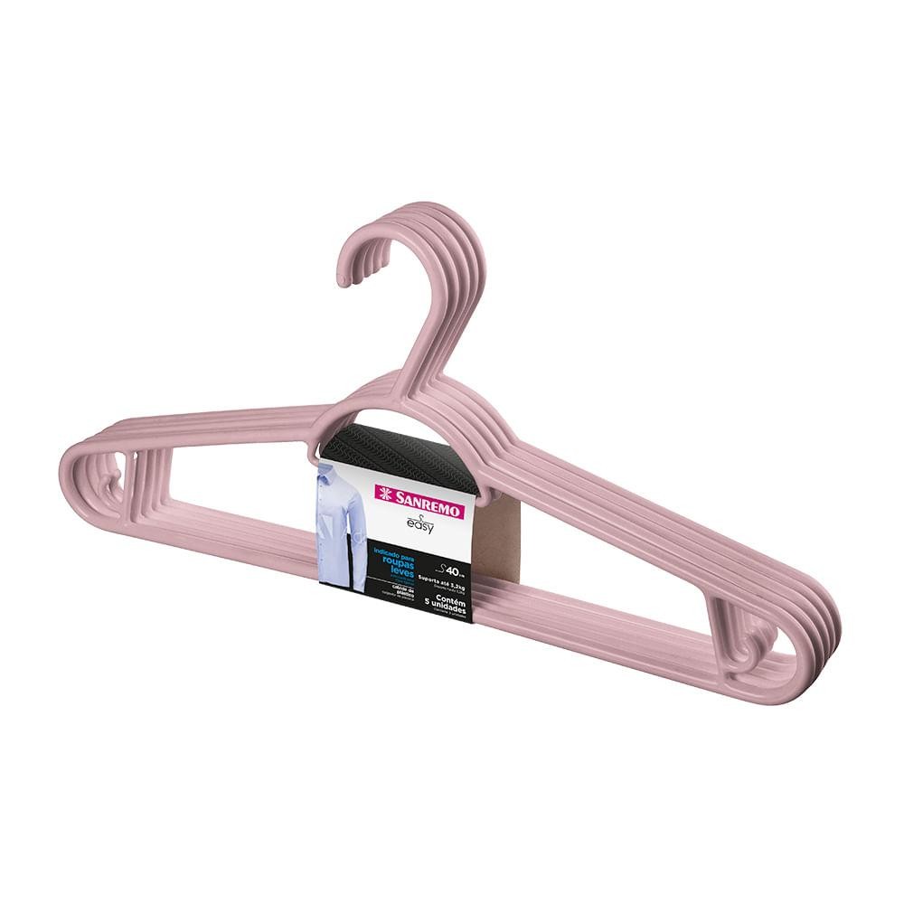 Cabide Plástico Adulto Pendura Mais Rosa 40cm Easy Sanremo Leve 6 Pague 5 em Oferta na Shopee