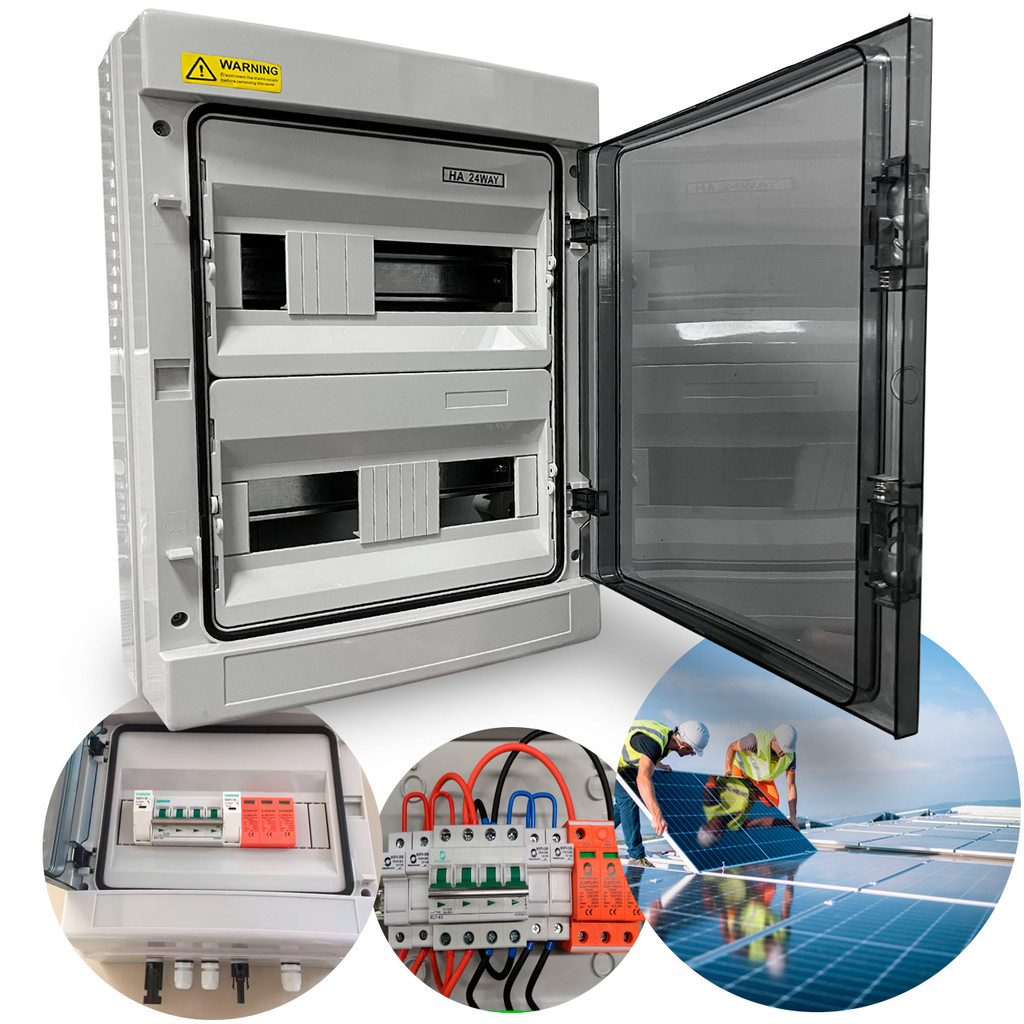 Quadro P/ Montagem String Box 24 Polos Sobrepor Ip65 Caixa de Comando Energia Solar em ABS