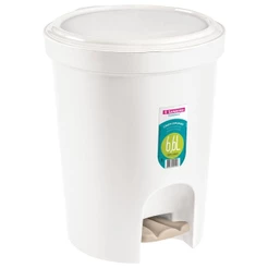 Lixeira Plástica Redonda com Pedal Branca 6,6L Sanremo