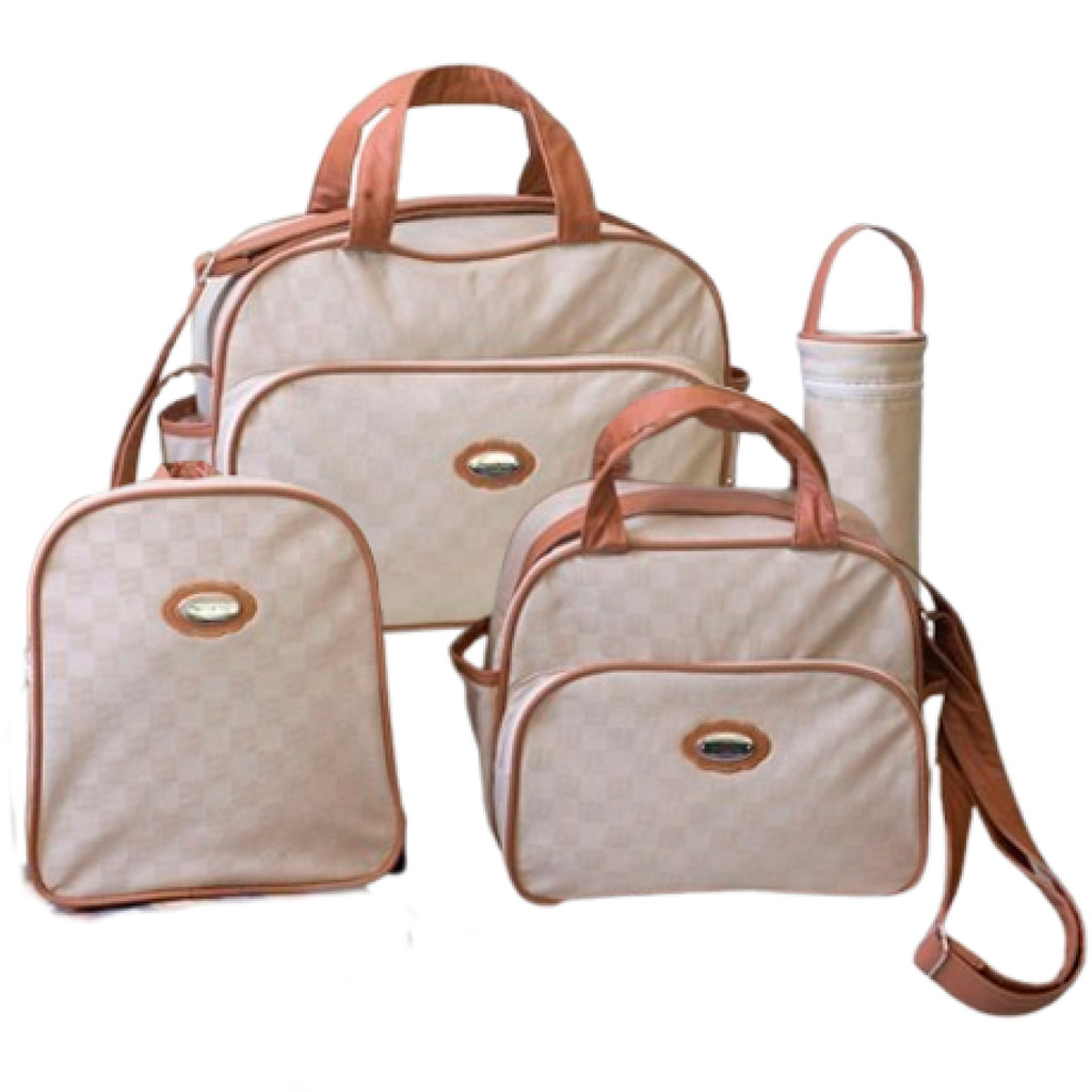 KIT BOLSAS SAIDA MATERNIDADE BEBE MALA 4 PECAS AQUARELA MENINA MENINO IMPERMEAVÉL ALÇAS REFORÇADAS