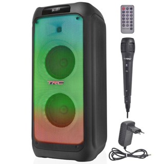 Caixa de Som Amplificada TRC X1500 com Bluetooth, Rádio FM, Função Karaokê e Iluminação de...