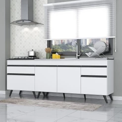 Kit com 2 Balcões de Cozinha 150cm e 70cm Veneza Multimóveis V2073