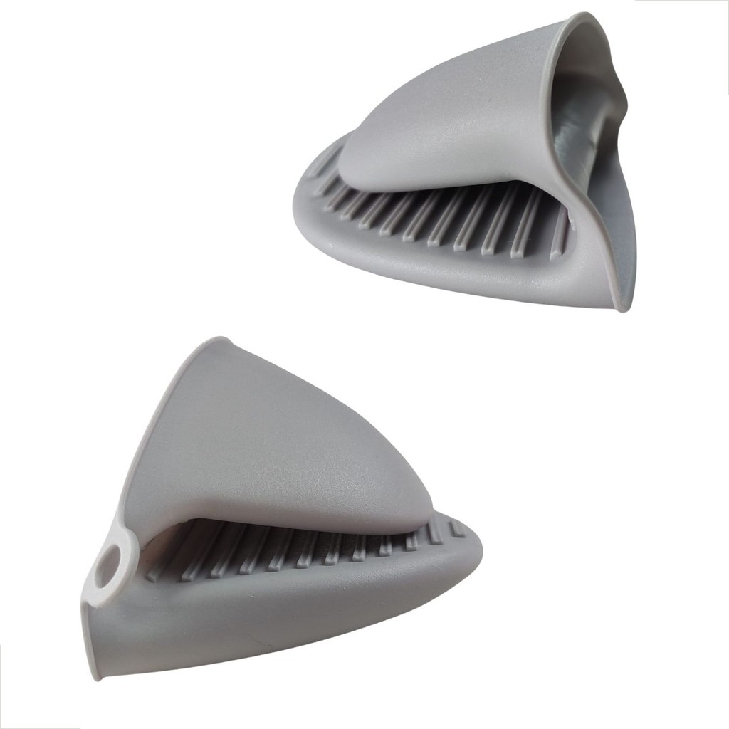 Par de Luva Termica Silicone Cinza Antiderrapante Alta Temperatura