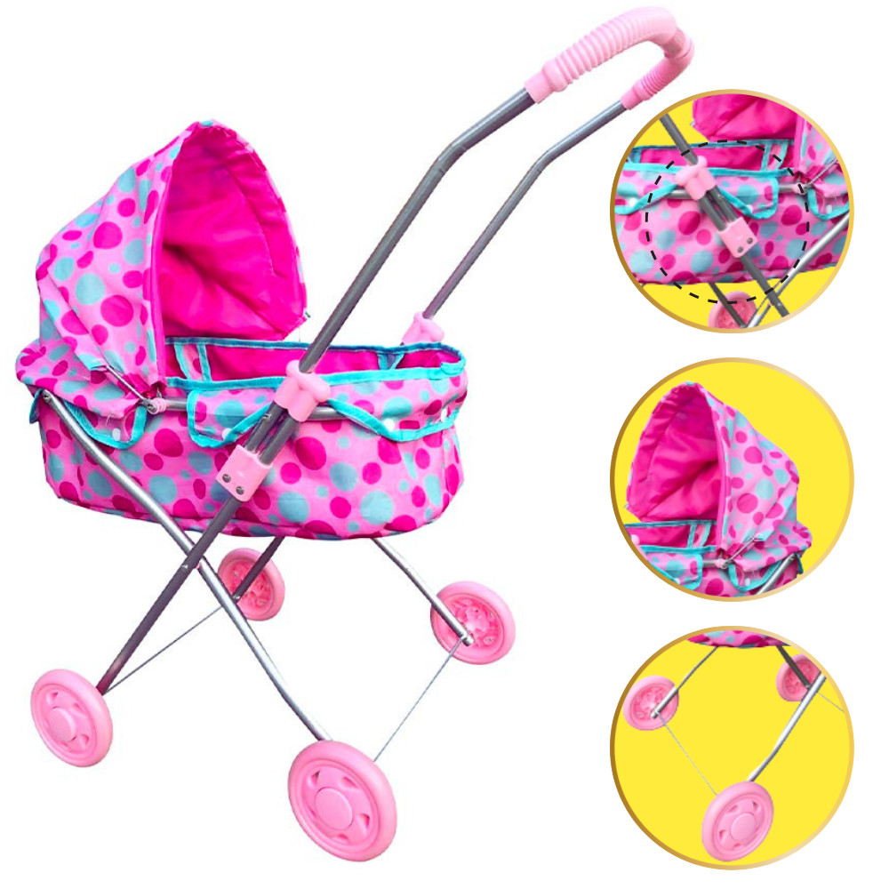Carrinho Boneca Reborn Grande Resistente Modelo Berço Plus Bebê Passeio Divertido Menina Brinquedo