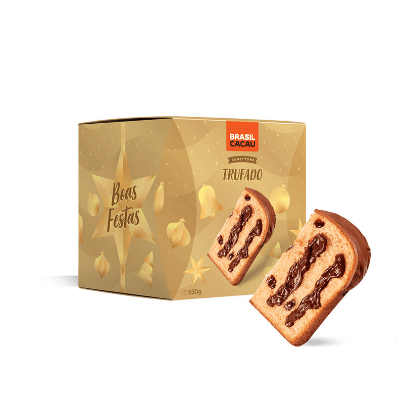 Panettone Trufado com gotas de chocolate 630g - Cacau Brasil