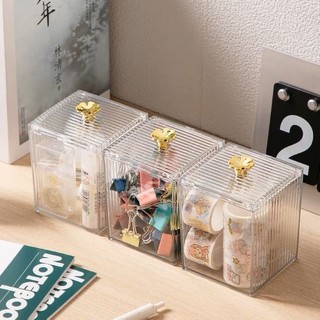 porta algodão cotonete com tampa dourada acrílico resistente-Enviar imediato