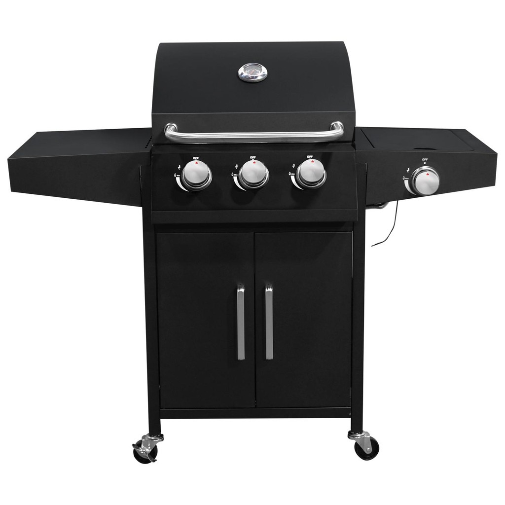 Churrasqueira a Gás 3 Queimadores Centrais 1 Lateral Americana a Bafo Carrinho em Oferta na Shopee