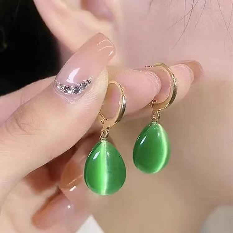 Brincos Em Forma De Gota De Água Verde Feminino Retro Moda Diária Acessórios Festa Jóias Presente Aniversário em Oferta na Shopee