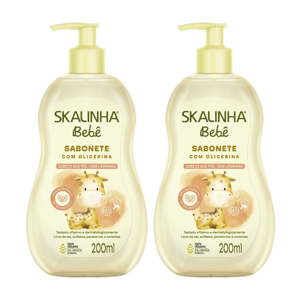 Kit 2 Sabonete Líquido Bebê Infantil Lavanda vegano Skalinha em Oferta na Shopee