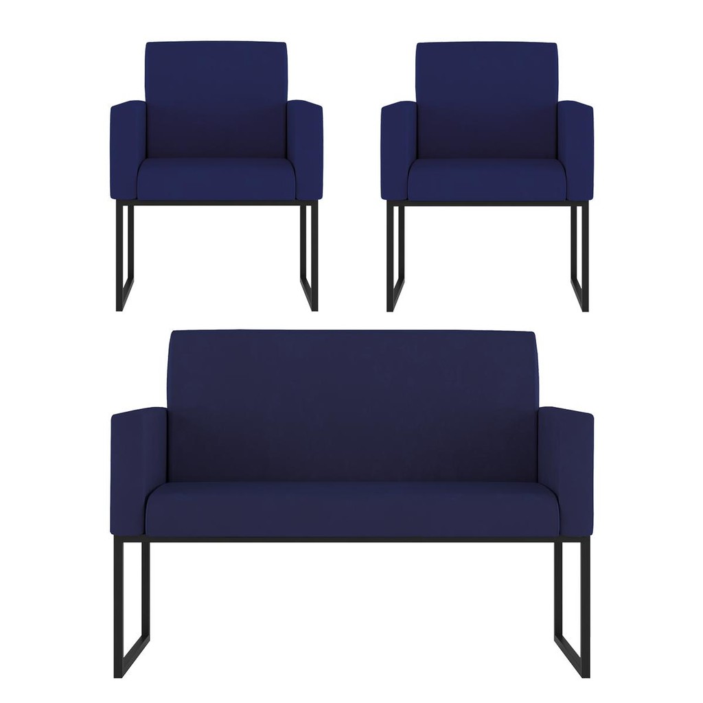 Kit 2 Poltronas + Namoradeira 2 Lugares para Recepção em Oferta na Shopee