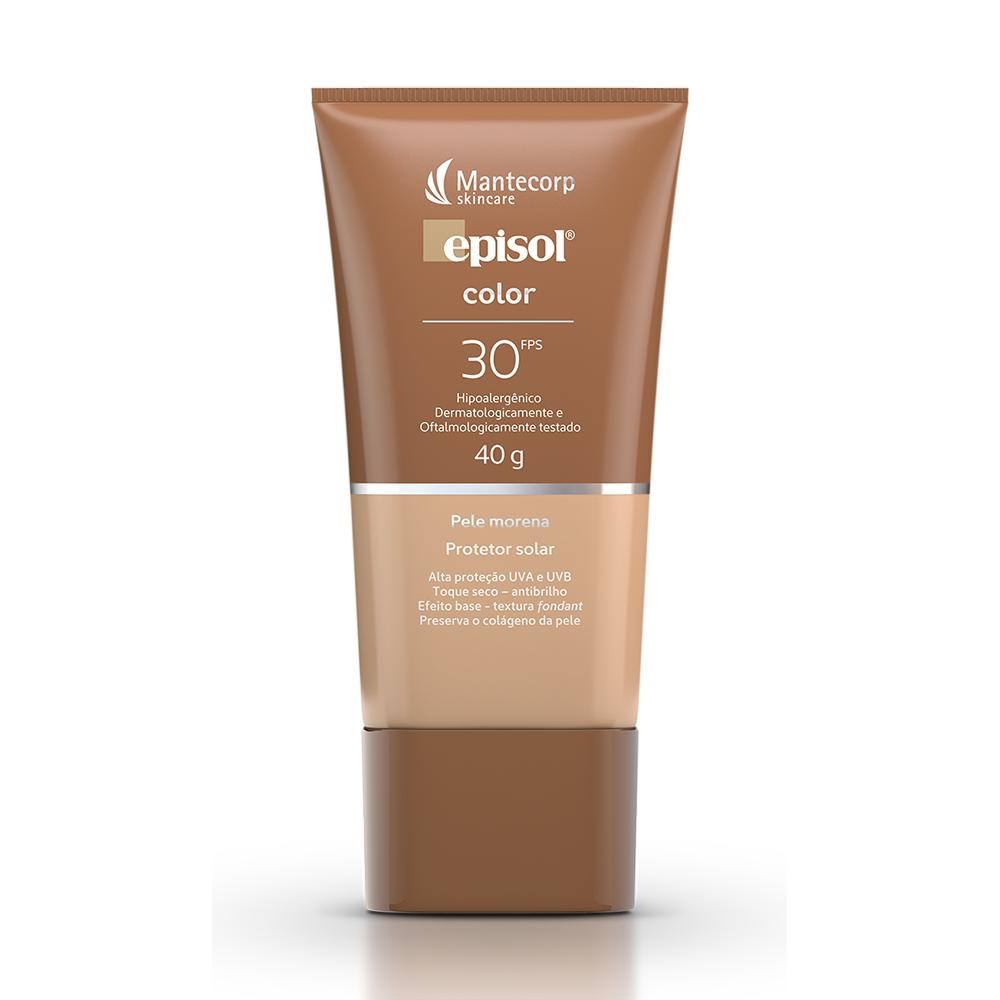 Protetor Solar Facial Episol Color Morena 40g em Oferta na Shopee