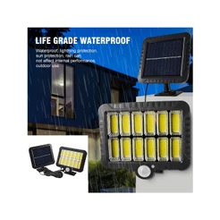 Luminária Solar de Parede 120 Cob 24W Sensor Presença Com 3 Funções Separado