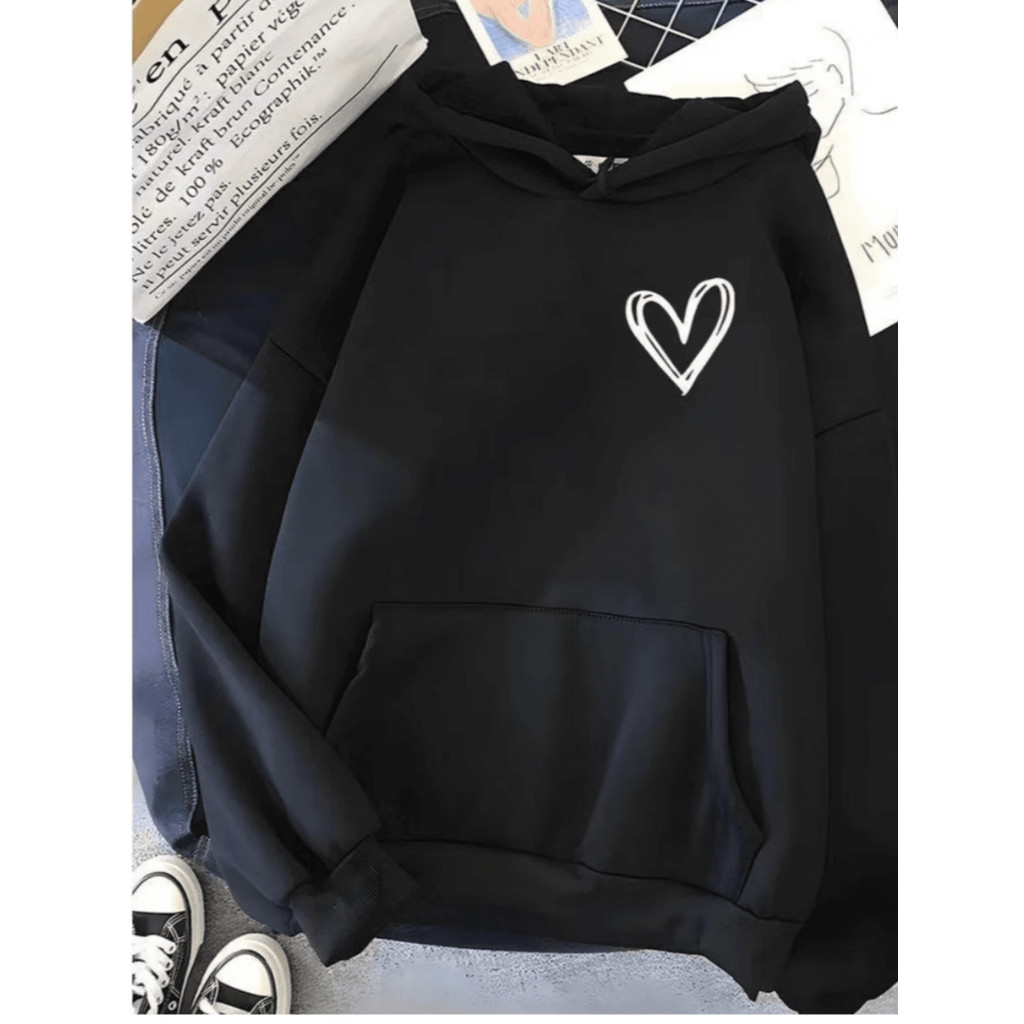 Moletom Feminino Fofo Moletom De Coração estiloso Casaco Feminino Estiloso Blusão de Frio