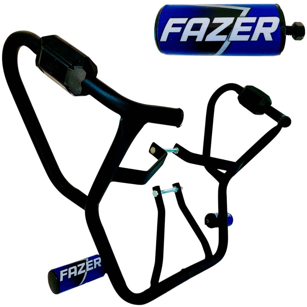Fazer 250 Modelo 2019 Protetor Carenagem Motor Tanque Azul Fz25 Mata Cachorro com Pedal Slider Moto