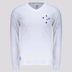Camisa Cruzeiro Retrô 1976 Manga Longa Branca