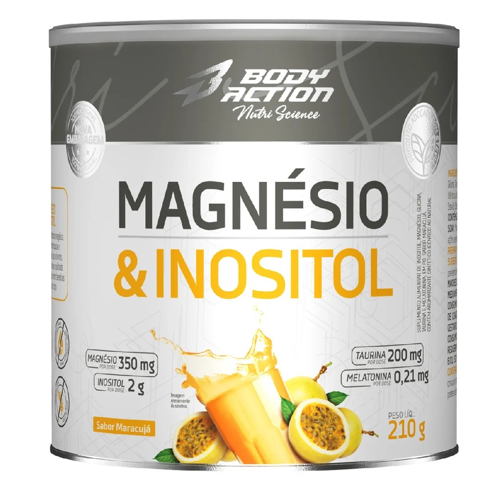 Magnesio & Inositol 210g Bodyaction em Oferta na Shopee