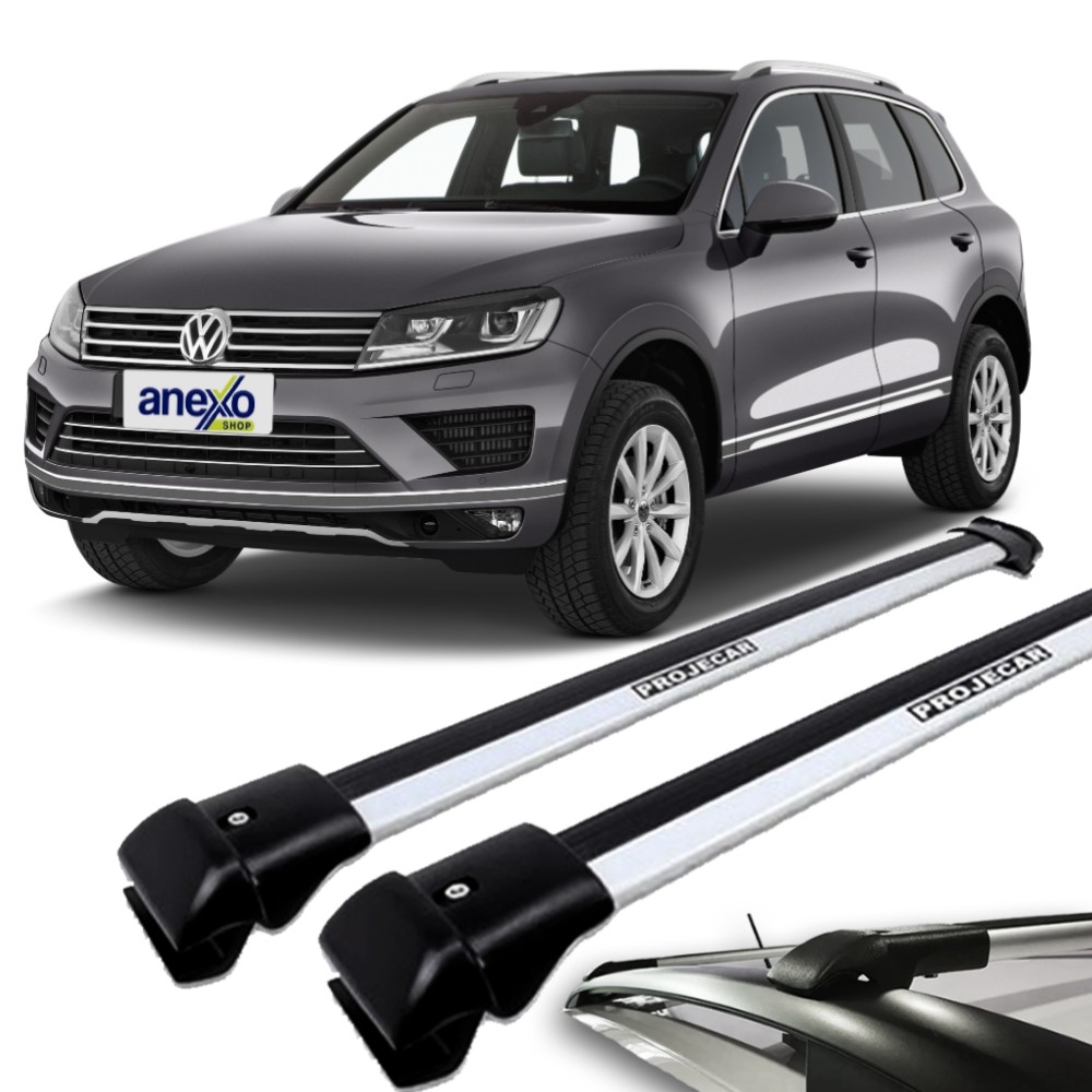 Rack de Teto Touareg 2010 a 2017 Projecar TS-2006 Travessa Longarina Slim Prata Par