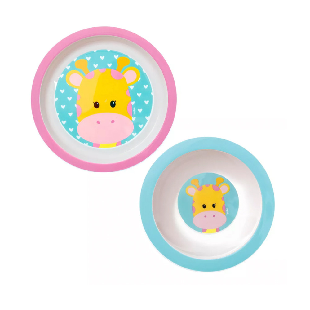 Kit Prato e Bowl Girafa Buba em Oferta na Shopee