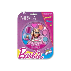 Kit Esmalte Azul Paleta Maquiagem Barbie Vegano Kids Impala