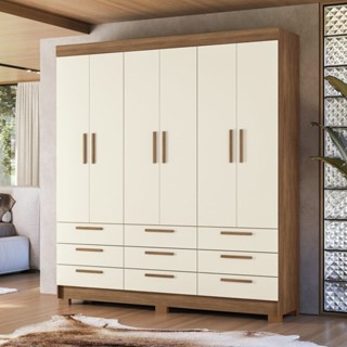 Guarda-roupa 6 Portas 9 Gavetas Mdp Colombo em Oferta na Shopee