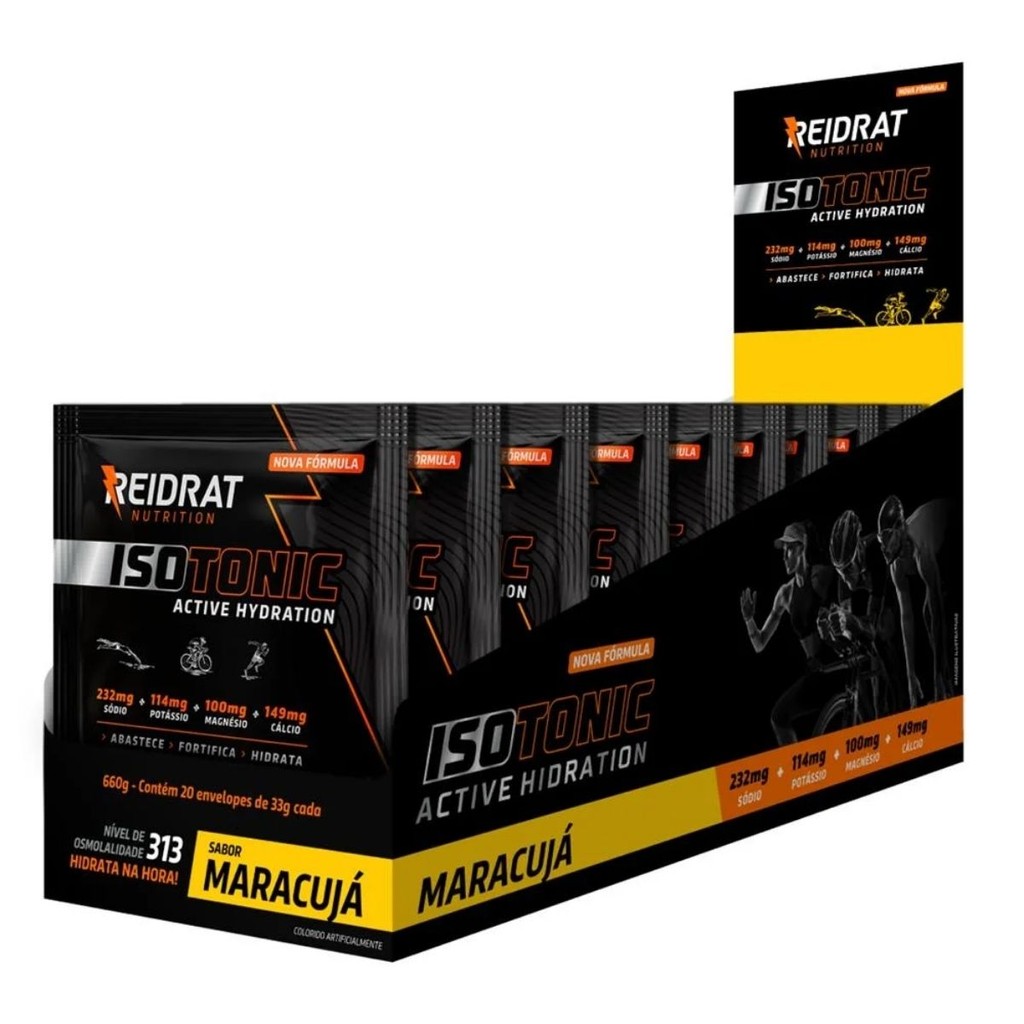 Isotônic Caixa com 20 Unidades de 33g Reidrat Nutrition Maracujá em Oferta na Shopee