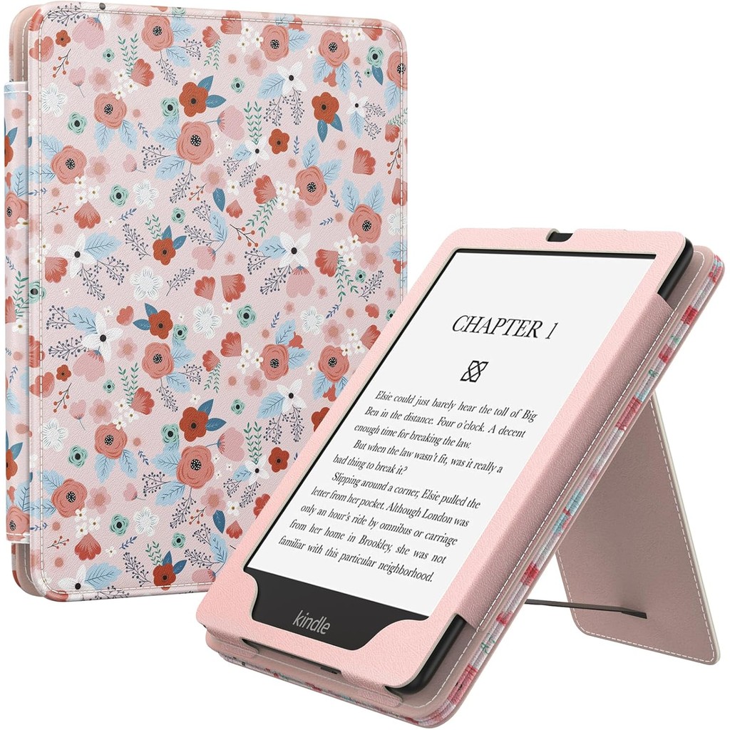 MoKo Capa Protetora De Couro PU Com Faixa Elástica Para Kindle Paperwhite De 6.8 " 11a Geração-2021) , Auto-Wake/Sleep
