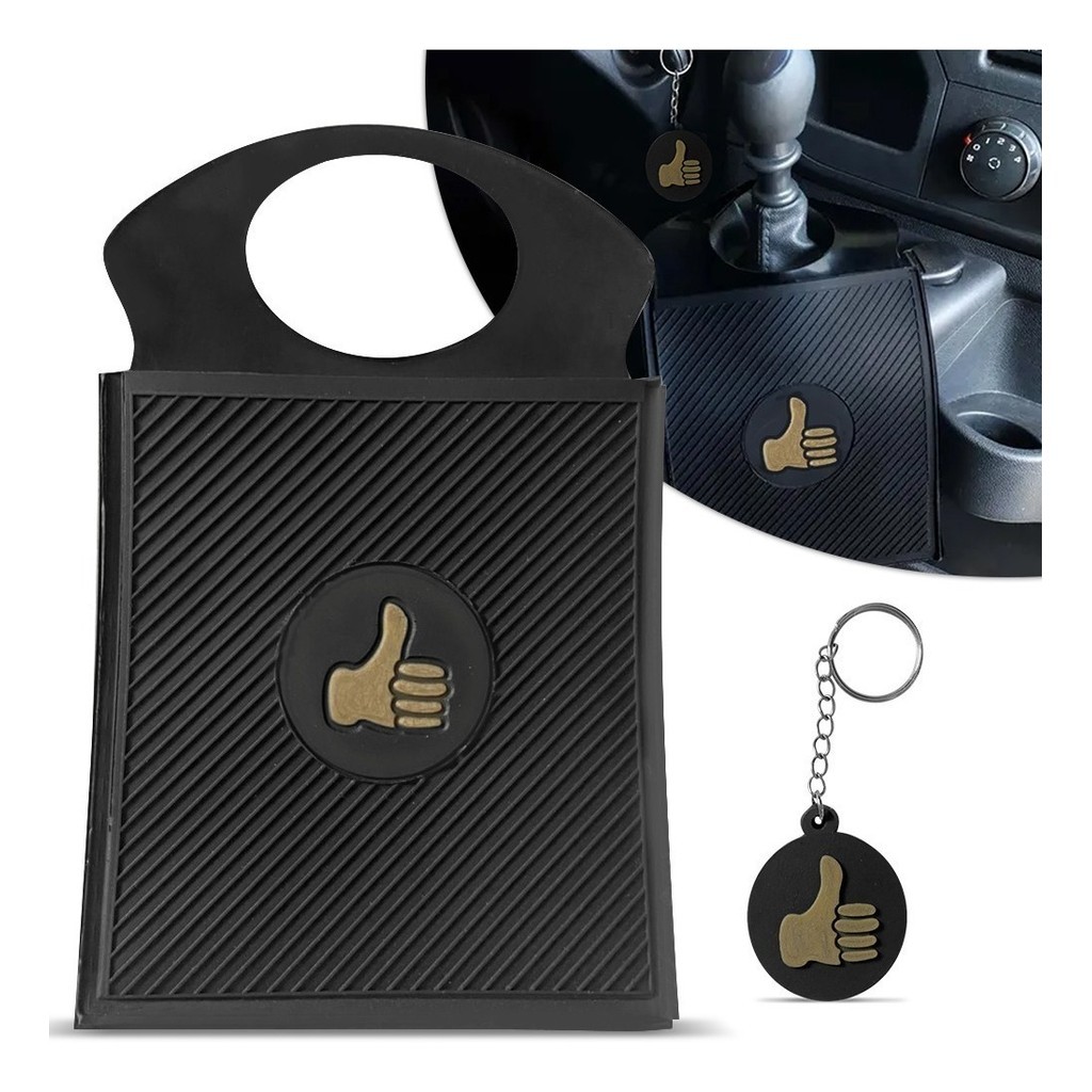 Kit Automotivo Porta Lixo Lixeirinha Emoji Jóia Positivo + Chaveiro PVC