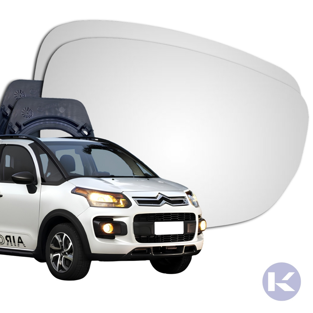 Lente Espelho Retrovisor Convexo Com Base C3 Picasso Aircross 2011 a 2020