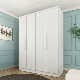 Guarda-Roupa Solteiro Amsterdam 4 Portas 2 Gavetas Neve - Tcil Móveis em Oferta na Shopee