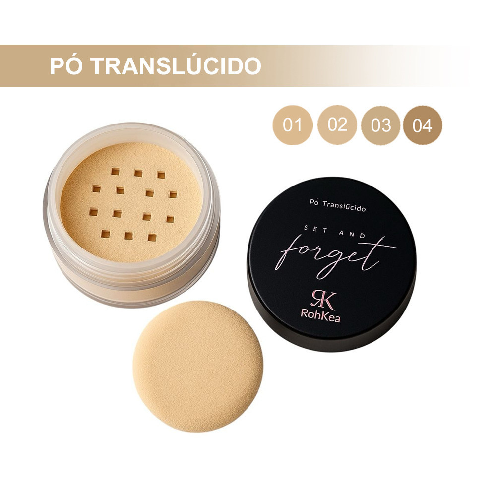 Pó Facial Translúcido Solto Fino Rohkea 8g em Oferta na Shopee