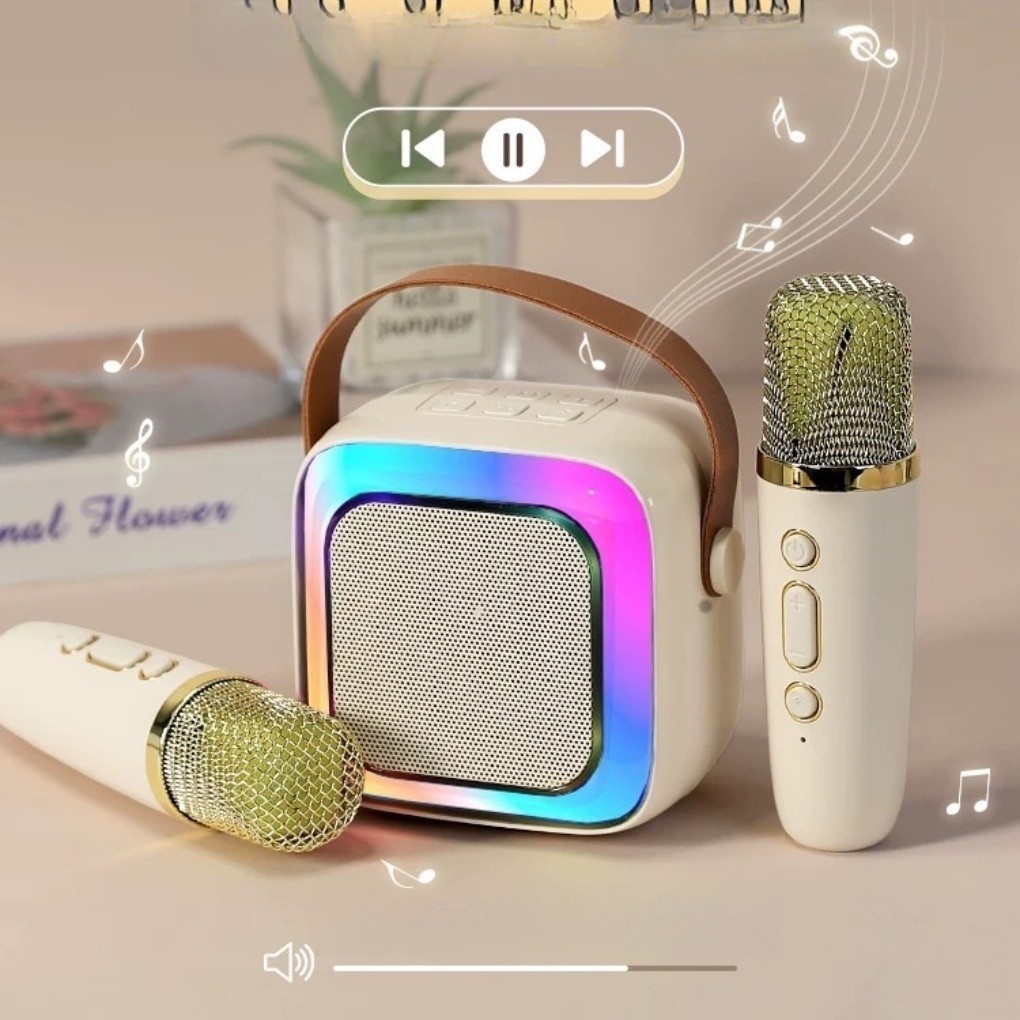 Caixa De Som Bluetooth Com Microfone – Karaokê Portátil Para Casa, Crianças E Festas!