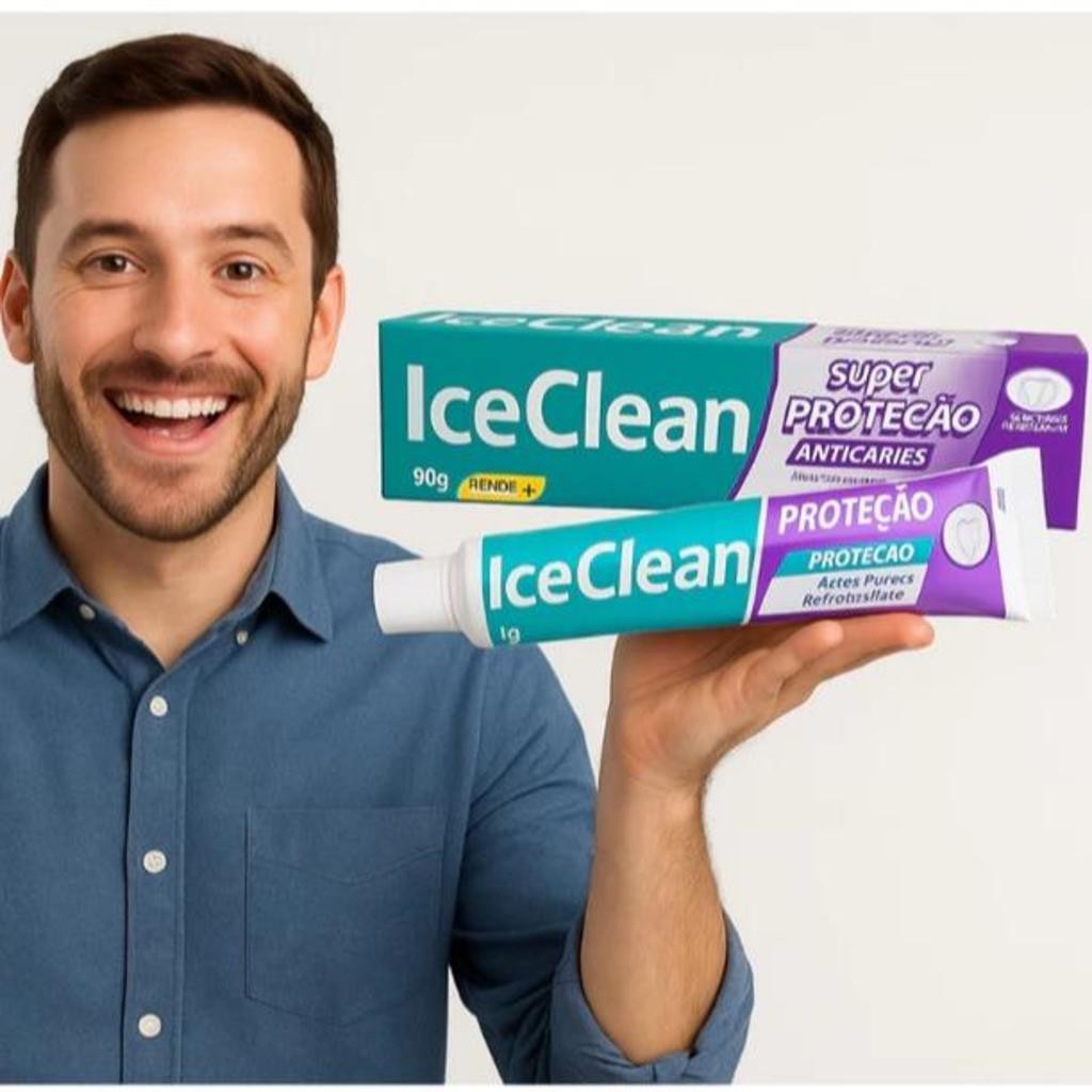 Kit Com 2 Creme Dental Super Proteção Anticáries Ice Clean VT