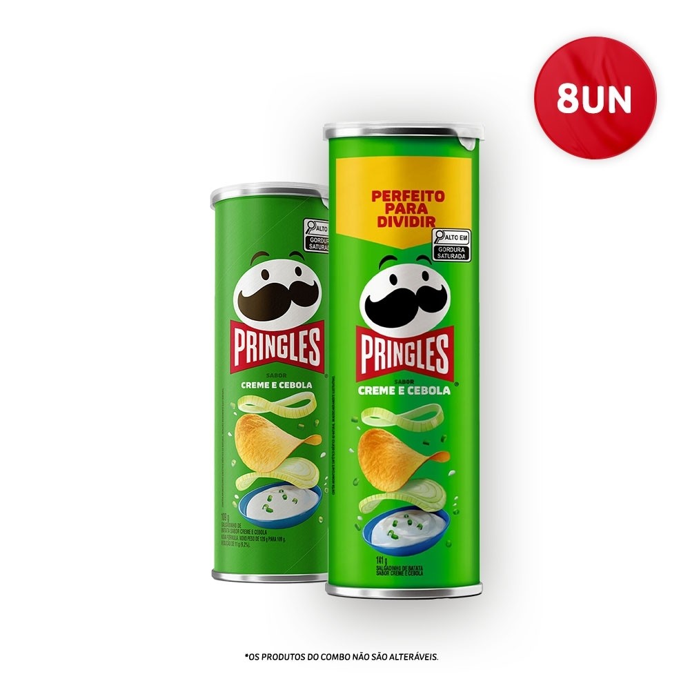 Combo Batata Frita Pringles Creme e Cebola 141g e 109g 8 unidades - Food & Beverages