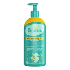 SABONETE LÍQUIDO PAMPERS DE GLICERINA DA CABEÇA AOS PÉS COM 400ML