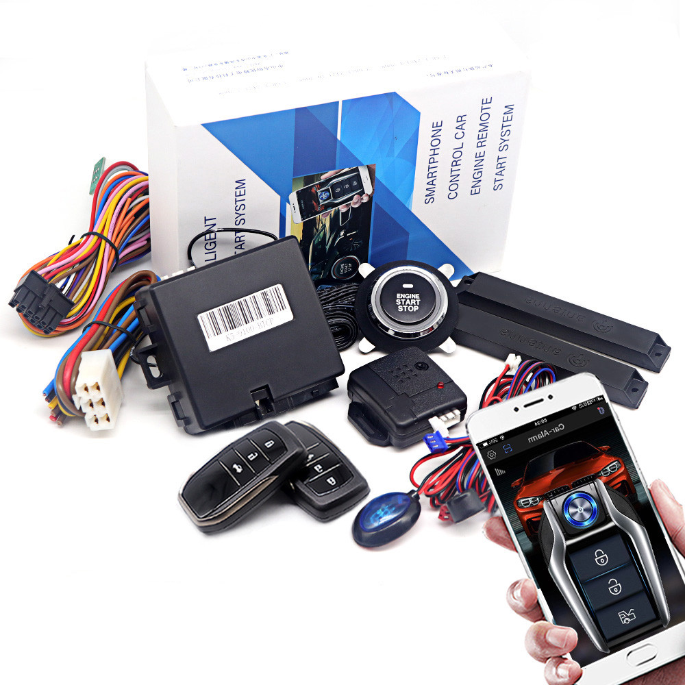 Alarme Universal Para Carro , Sistema De Partida Automática , Aplicativo , Controle Remoto , Kit De Ignição , Empurrar U