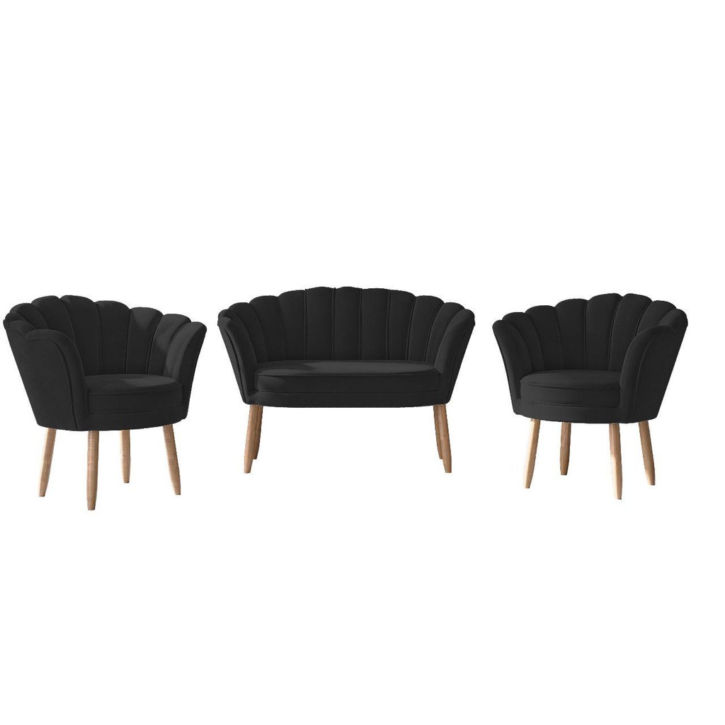 Kit 2 Poltronas + Namoradeira Lash Design Decorativa Flor - Home & Living