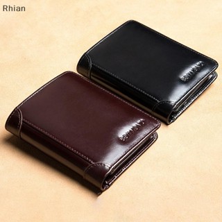 [Rhian] 1 Unidade Para Carteiras Masculinas De Couro Genuíno Carteira Masculina Porta Cartão De Visita De Crédito COD em Oferta na Shopee