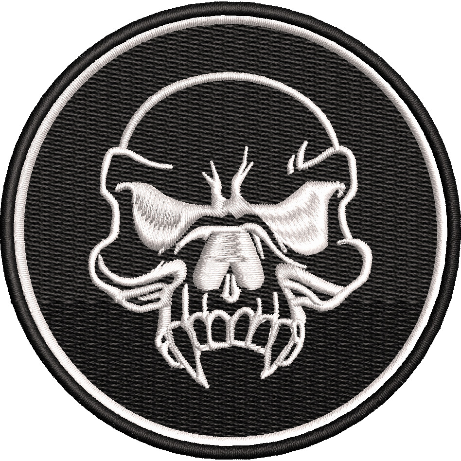 Patch Bordado Caveira Skull Motociclista Moto Clube Des73