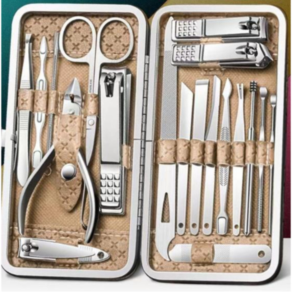 Conjunto De 7 / 8 /12 Peças e 19 Peças Manicure Clippers De Unhas De Aço Inoxidável em Oferta na Shopee