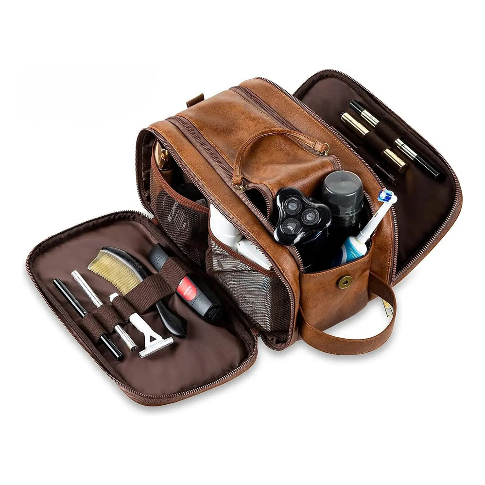 Bolsa Necessaire para Viagem de Couro Organizadora Bolsa Executivo Viagem Couro Pu Novo