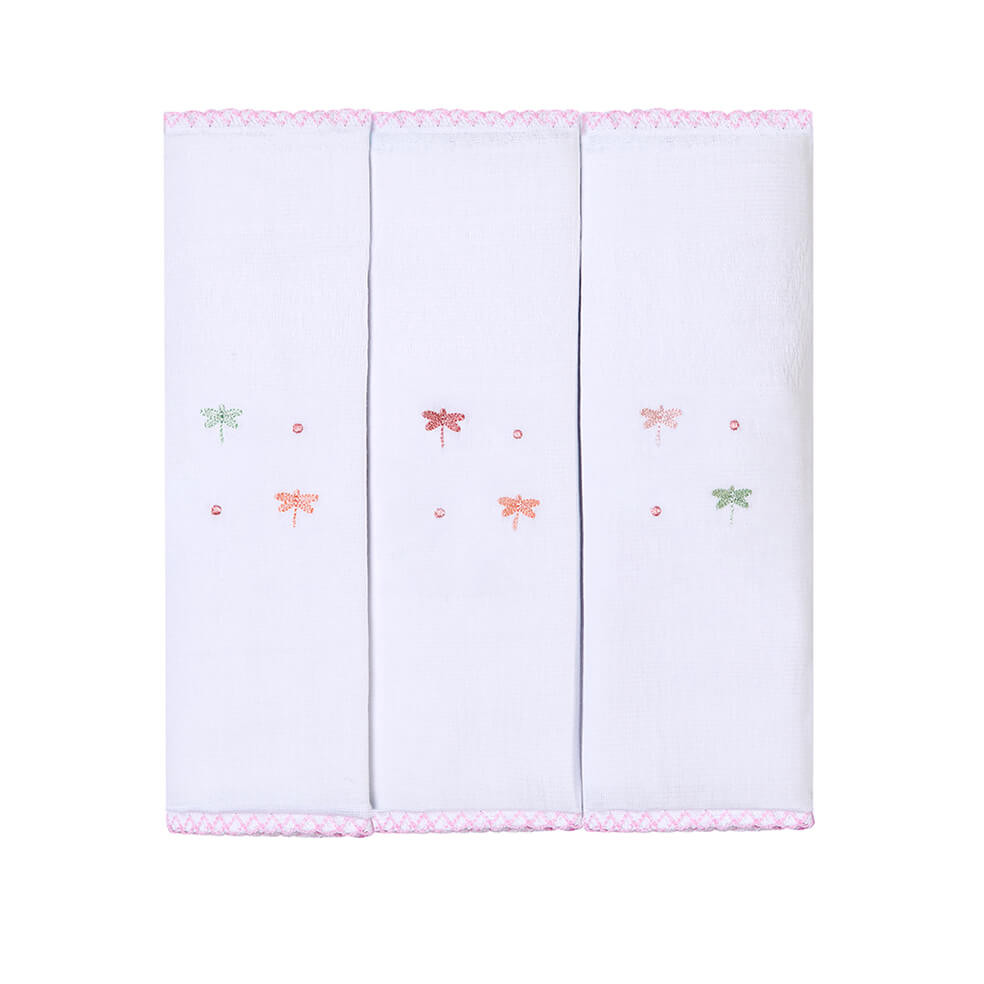 Kit Pano De Boca Bordados Papi Libélula - 3 Peças em Oferta na Shopee