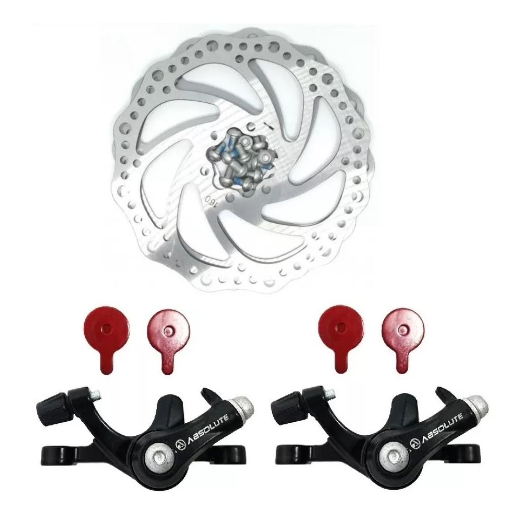 Kit Freio Disco Bike Disco Mecânico Pinças Rotor Absolute em Oferta na Shopee
