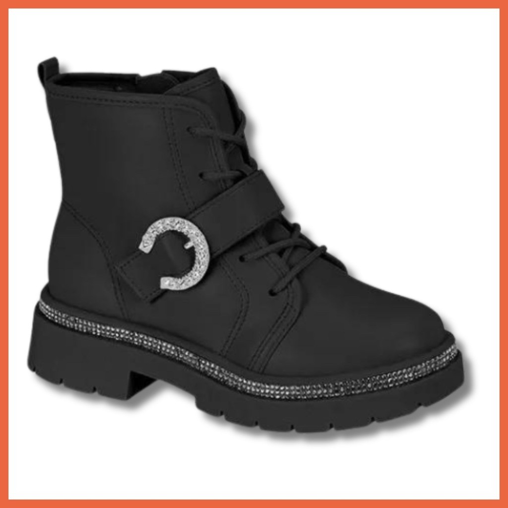 Bota Coturno Molekinha Meninas Blogueira Strass 2182.202