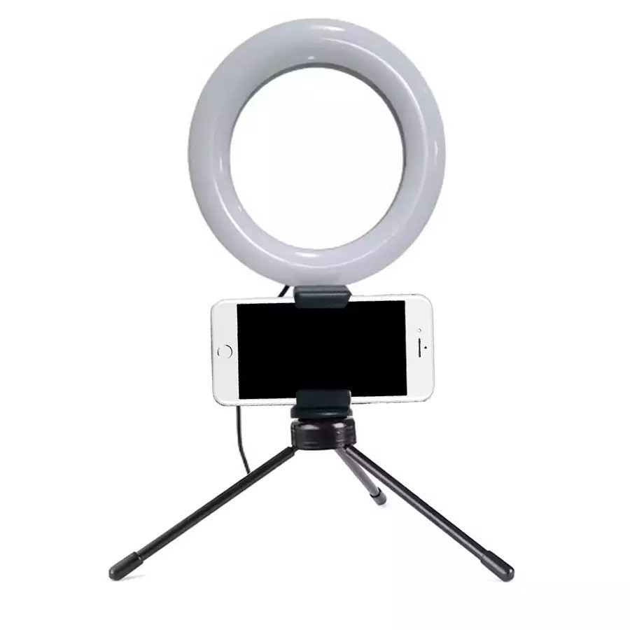2 Iluminador Ring Light 6 Polegadas (16cm) com Tripe e Suporte para Celular - Digital Influencer, Video Conferencia