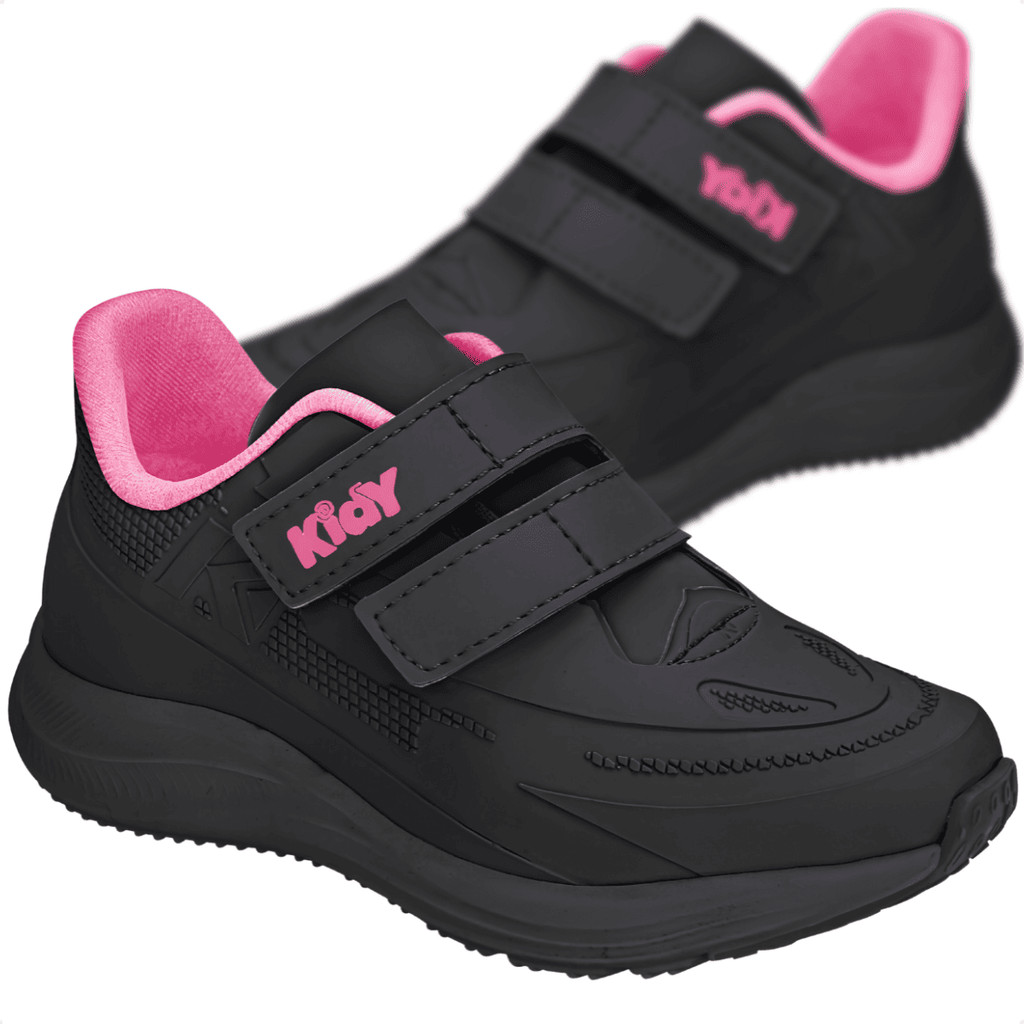 Tênis Infantil Kidy Super Conforto Respitec Tiras Autocolantes Estiloso Colegial Moderno Menina em Oferta na Shopee