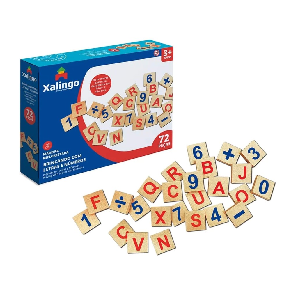 Jogo Brincando com Letras e Números 72 Peças Xalingo - 50576 em Oferta na Shopee