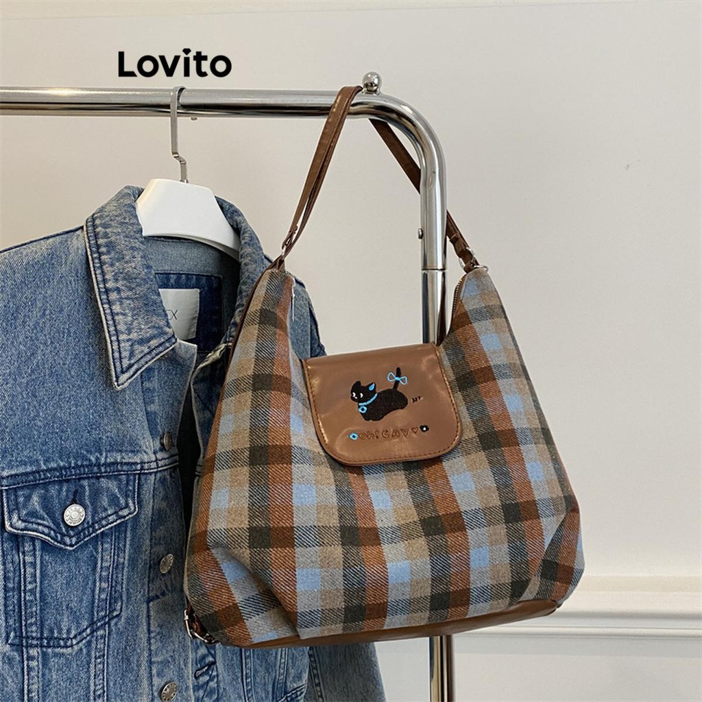 Lovito Casual Simples Deslocamento Pequena bolsa de ombro para Mulheres LFA56003 - Women Bags