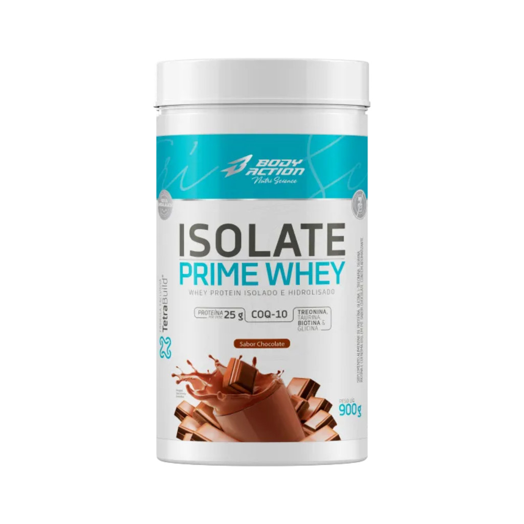 Whey Isolado Sem Lactose Isolate Prime Bodyaction 900g – Proteina Pura Massa Magra e Recuperacao